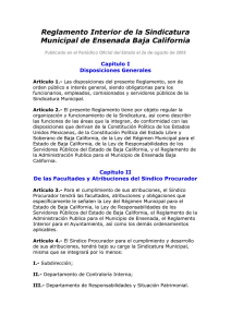 Reglamento Interior de la Sindicatura Municipal de Ensenada Baja