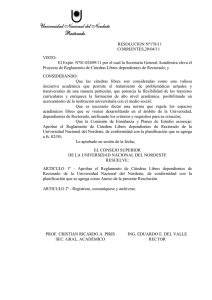 Resolución Nº 178/11 - Universidad Nacional del Nordeste