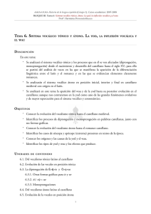 En este tema: Se analizará el sistema vocálico tónico y los procesos