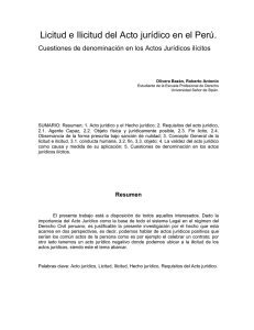 Licitud e Ilicitud del Acto Jurídico en el Perú.