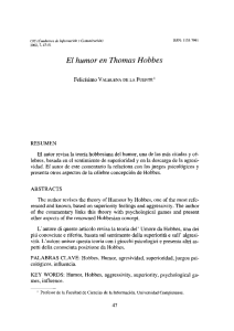 El humor en Thomas Hobbes - Revistas Científicas Complutenses
