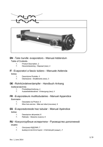 EN - Tube bundle evaporators - Manual Addendum IT