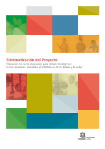 Sistematización del Proyecto: Educación de pares en jóvenes para