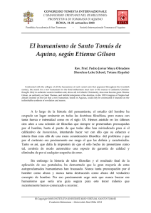 El humanismo de Santo Tomás de Aquino, según - E