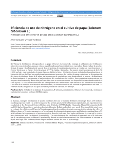 Eficiencia de uso de nitrógeno en el cultivo de papa (Solanum