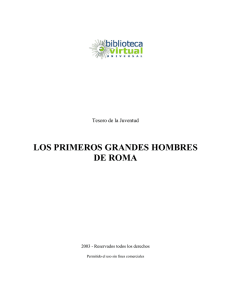 LOS PRIMEROS GRANDES HOMBRES DE ROMA