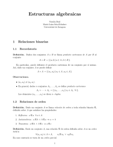Notas sobre Estructuras Algebraicas .