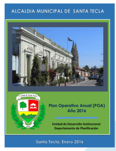 plan operativo anual 2016 - Alcaldía Municipal de Santa Tecla
