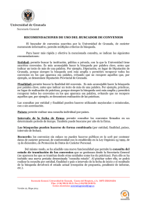 RECOMENDACIONES DE USO DEL BUSCADOR DE CONVENIOS