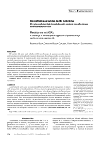 Resistencia al ácido acetil salicílico Resistance to (ASA).