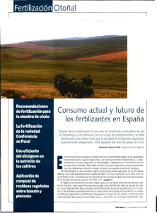 Consumo actual y futuro de los fertilizantes en España