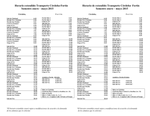 Horario extendido Transporte Córdoba