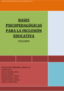 BASES PSICOPEDAGÓGICAS PARA LA INCLUSIÓN EDUCATIVA