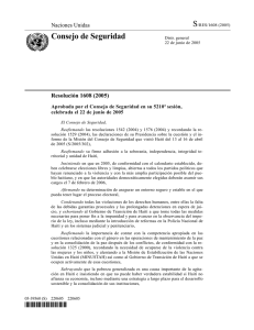 Resolución N° 1602 - La cuestión relativa a Haití