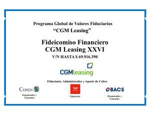 Presentación Fideicomiso Financiero CGM Leasing XXVI