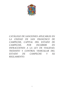 CATÁLOGO DE SANCIONES APLICABLES EN LA CIUDAD DE