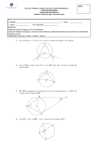 Ejercicios ángulos en la circunferencia, con solucionario