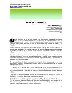 nicolas copernico - Sociedad Geográfica de Colombia