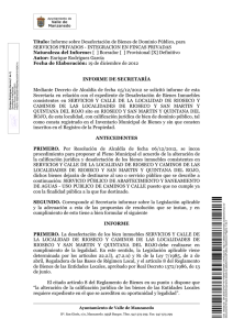 Título: Informe sobre Desafectación de Bienes de Dominio Público