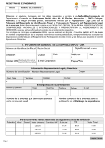 REGISTRO DE EXPOSITORES I. INFORMACION GENERAL DE LA