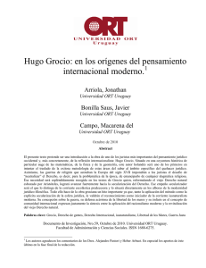 Hugo Grocio : en los orígenes del pensamiento internacional moderno