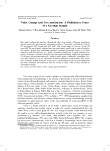 Value Change and Post-modernism: A Preliminary Study of a