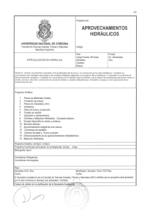 aprovechamientos hidráulicos - Especialización en Hidráulica