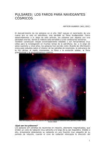 pulsares: los faros para navegantes cósmicos