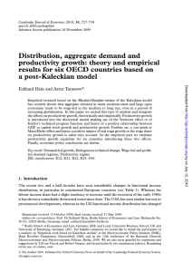 Distribution, aggregate demand and productivity growth: theory and
