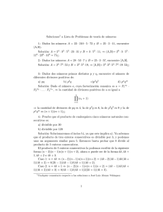 Soluciones1 a Lista de Problemas de teorıa de números 1.