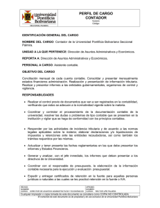 perfil de cargo contador - Universidad Pontificia Bolivariana