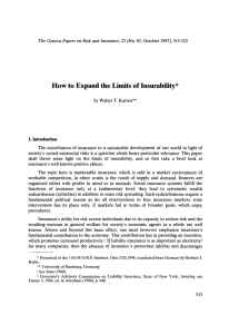 How to Expand the Limits of Insurabiuity