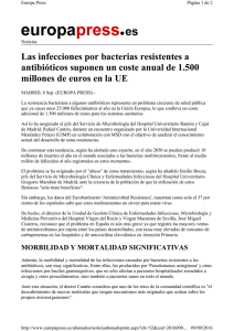 Las infecciones por bacterias resistentes a antibióticos