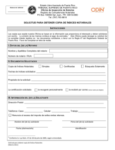 solicitud para obtener copia de índices notariales