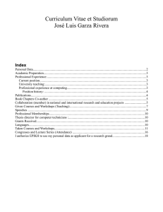 Curriculum Vitae et Studiorum José Luis Garza Rivera