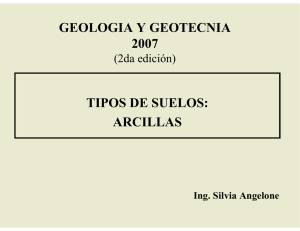 GEOLOGIA Y GEOTECNIA 2007 TIPOS DE SUELOS: ARCILLAS
