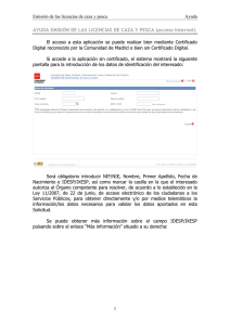 AYUDA EMISIÓN DE LAS LICENCIAS DE CAZA Y PESCA (acceso