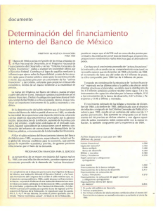 Determinación del financiamiento interno del Banco de México