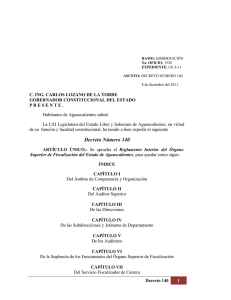 Decreto Número 140 - Gobierno del Estado de Aguascalientes
