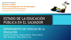 Presentación ESTADO DE LA EDUCACIÓN EN EL SALVADOR