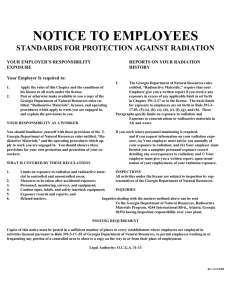 notice to employees standards for protection against radiation