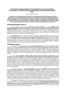Catálogos, Publicaciones Y Bibliografía de la - MNCN