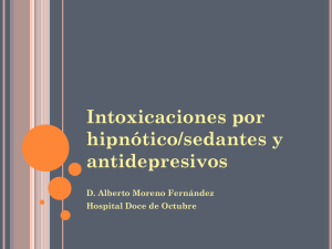 Intoxicaciones por hipnótico/sedantes y antidepresivos