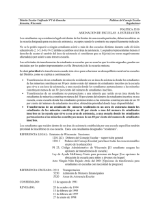 POLITICA 5330 ASIGNACION DE ESCUELAS A ESTUDIANTES