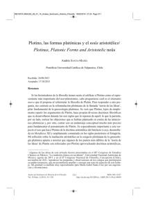 Plotino, las formas platónicas y el noûs aristotélico1