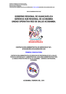 GOBIERNO REGIONAL DE HUANCAVELICA GERENCIA SUB