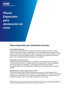 Plazos Especiales para declaración de renta