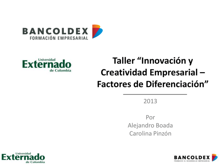 Taller Innovación y Creatividad Empresarial Factores de