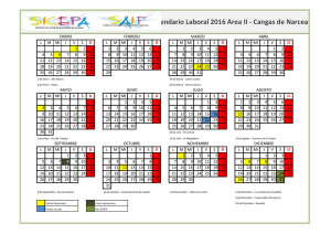 Calendario Laboral 2016 Area II - Cangas de Narcea