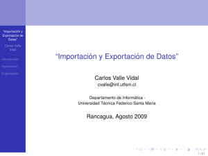 Importación y Exportación de Datos